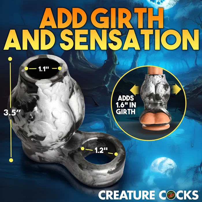 Creature Cocks Night Prowler Silicone Girth Enhancer with Ball Strap Male Sex Toys