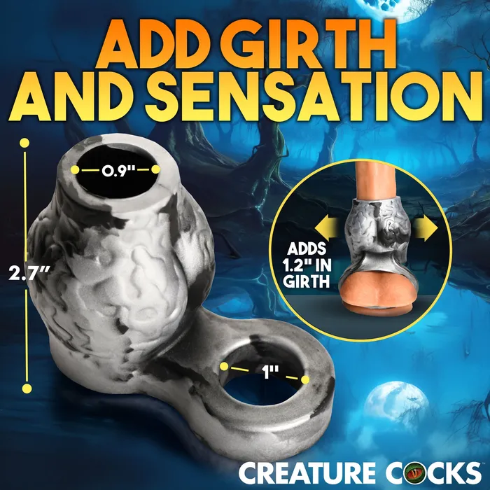 Creature Cocks Night Prowler Silicone Girth Enhancer with Ball Strap Male Sex Toys