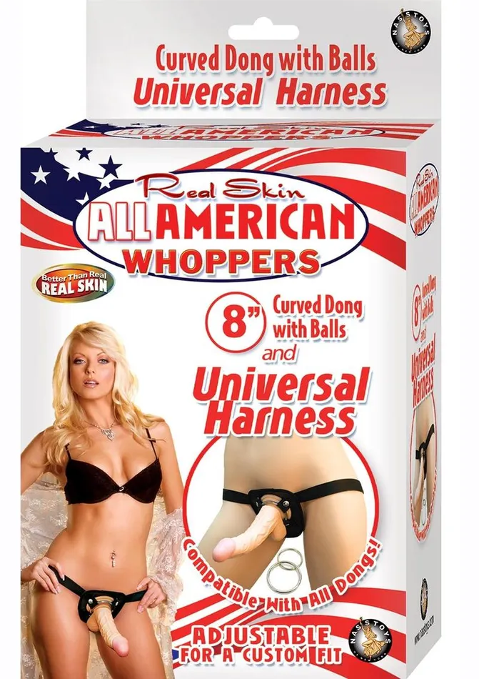 Female Sex Toys Whoppers Real Skin All American Whoppers Dildo with Universal Harness Female Sex Toys Whoppers Real Skin All American Whoppers Dildo with Universal Harness