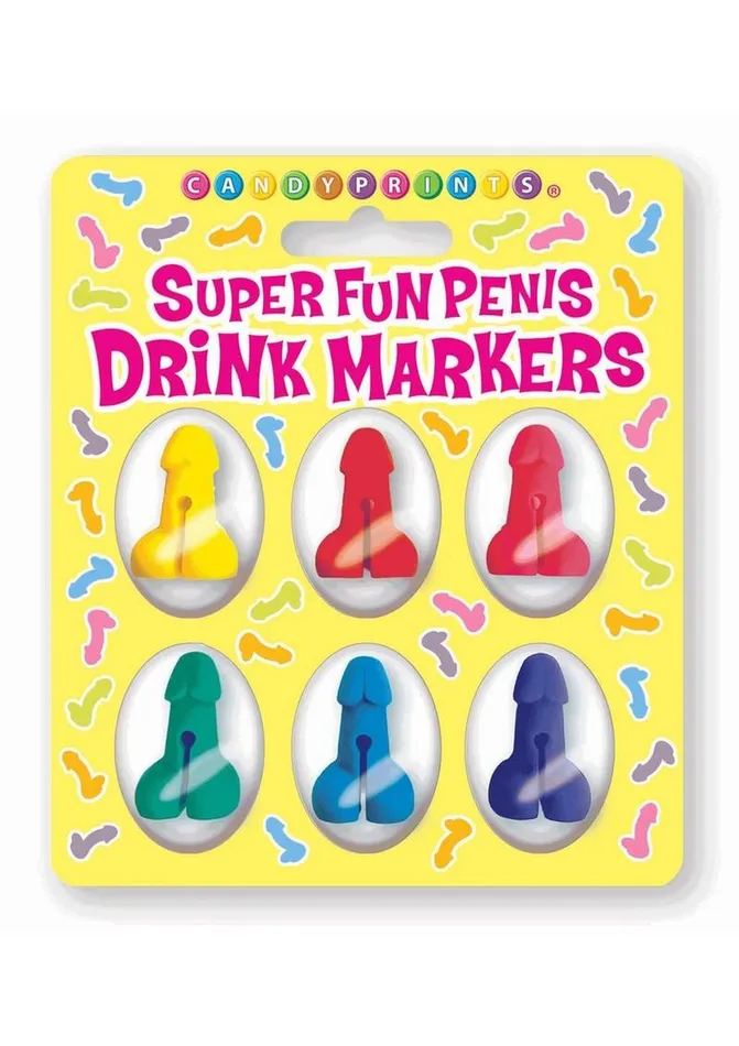 Male Sex Toys Candyprints Super Fun Penis Cocktail Markers Candyprints Party